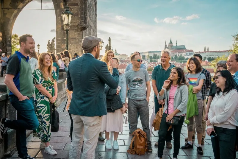 Teams during a Scavenger Hunt in Prague's historic centre