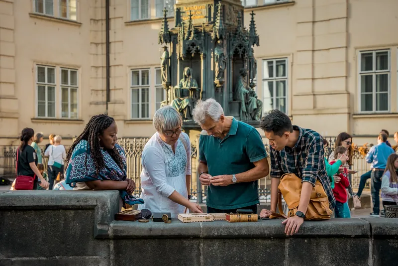 Participants of the Prague Mystery outdoor escape game